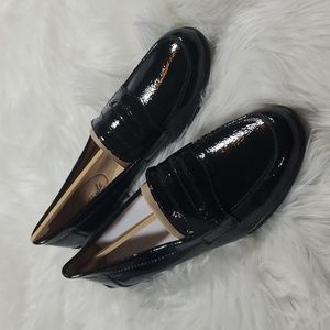 35) Women s Life Stride Madison Penny Loafer Black Faux Leather 8 M NWB